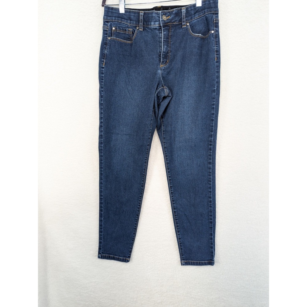 Jones New York Jeans Womens Stretch Blue Madison Skinny Ankle Dark Wash Denim 10